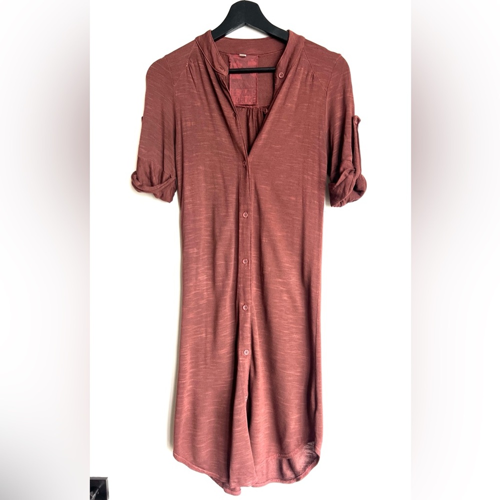 Young Fabulous & Broke Rust Button-Up Dress